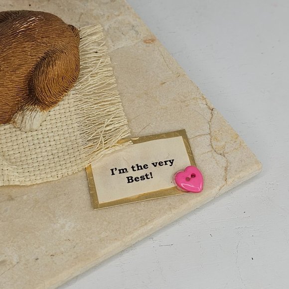 Vintage Sandicast Lil Snoozer Boxer Puppy On Tile - Picture 2 of 9